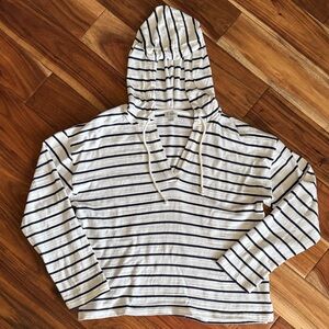 J Crew women’s navy striped top, size large, long sleeve
